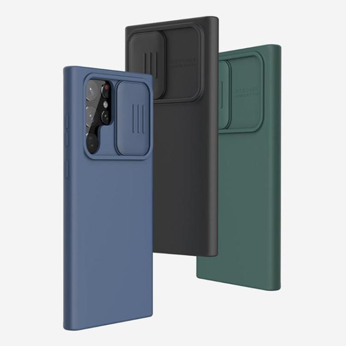 UTGATT5 - Nillkin Galaxy S22 Ultra Skal CamShield Silky Silicone - Svart