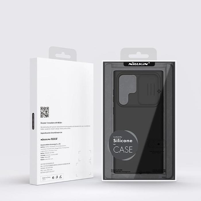 UTGATT5 - Nillkin Galaxy S22 Ultra Skal CamShield Silky Silicone - Svart