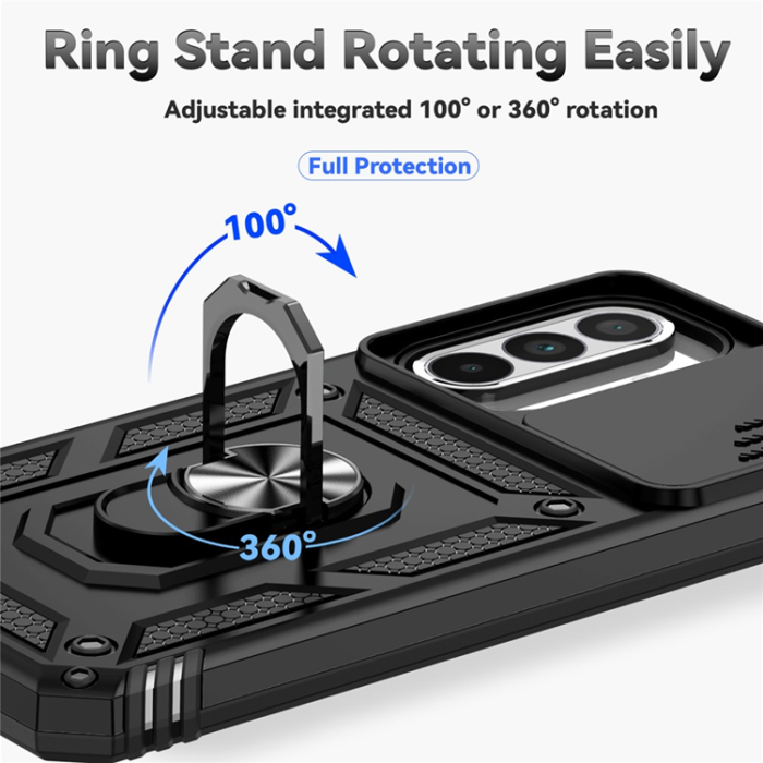 A-One Brand - Galaxy A36/A56 Mobilskal Kickstand PC + TPU - Svart