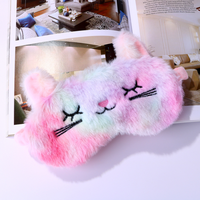 A-One Brand - Bekväm Fur Sovmask/Ögonmask - Cat