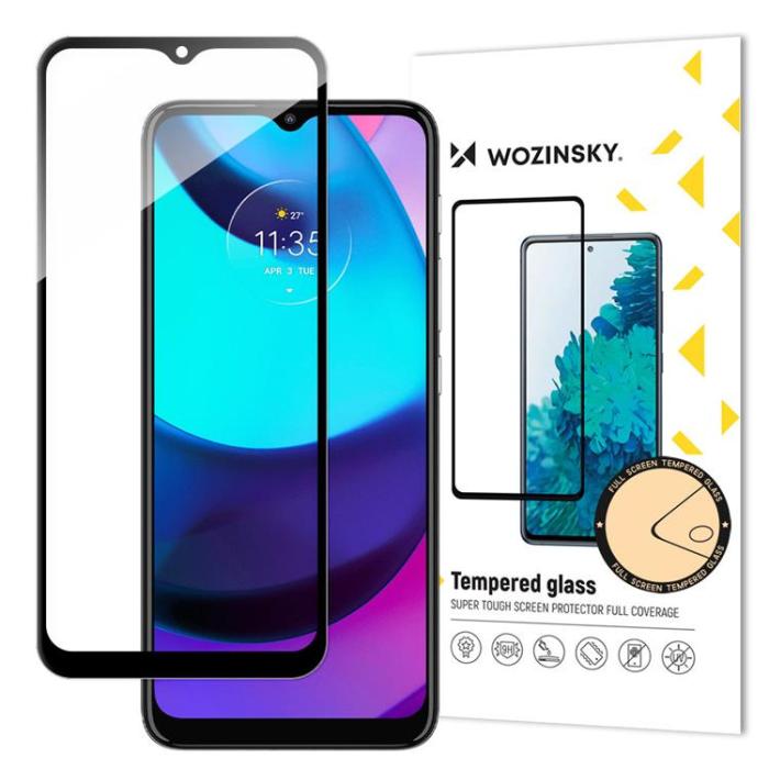 Wozinsky - Wozinsky Super Durable Härdat Glas Skärmskydd Moto E20 - Svart