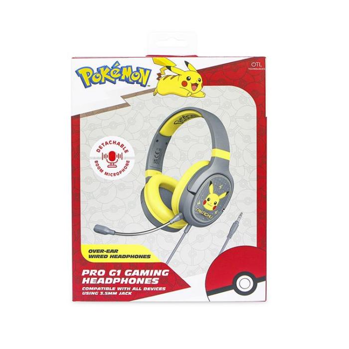 POKEMON - POKEMON Pikachu Gaming-Headset, Over Ear, Bom-mikrofon - Grå