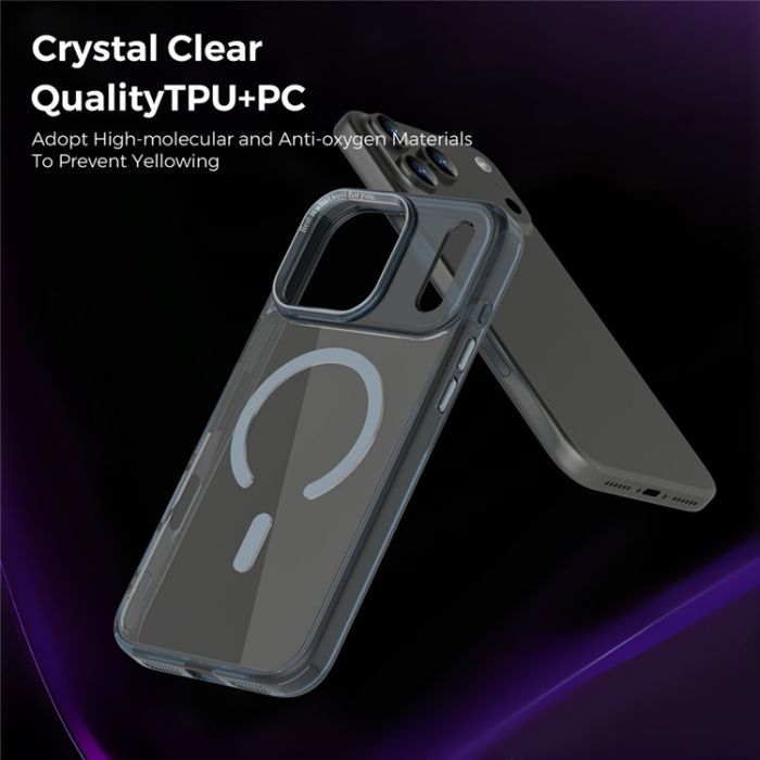 A-One Brand - iPhone 17 Pro Max Mobilskal MagSafe Transparent TPU+PC - Titangrå