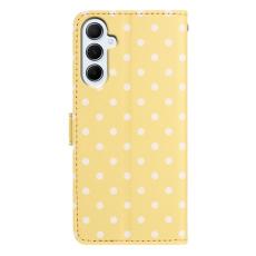OEM - Samsung Galaxy A37 Pl&aring;nboksfodral Konstl&auml;der Polka Dot - Gul