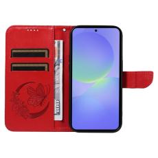 OEM - Samsung Galaxy A37 Pl&aring;nboksfodral Konstl&auml;der Flip Skydd - R&ouml;d