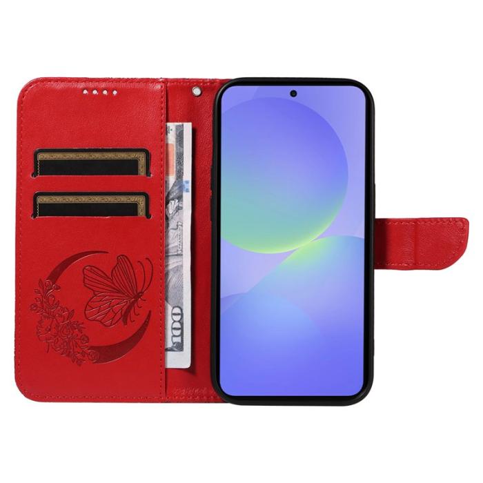 OEM - Samsung Galaxy A37 Plånboksfodral Konstläder Flip Skydd - Röd