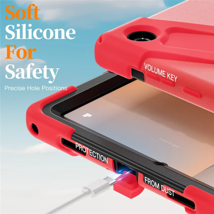 A-One Brand - Galaxy Tab A11 Plus Mobilskal Kickstand Silikon Axelrem