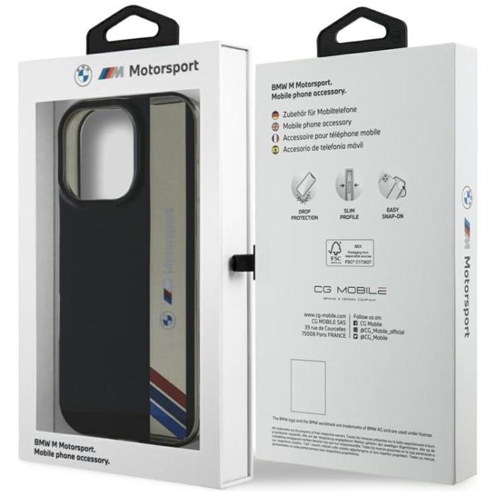 BMW - BMW iPhone 16 Pro Max Mobilskal Motorsport IML Vertical Stripe - Svart