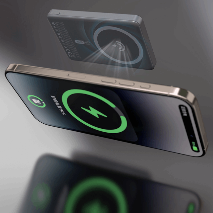 Dudao - Dudao Magsafe Powerbank 10000mAh 22.5W K28 PD Ringstativ - Grå