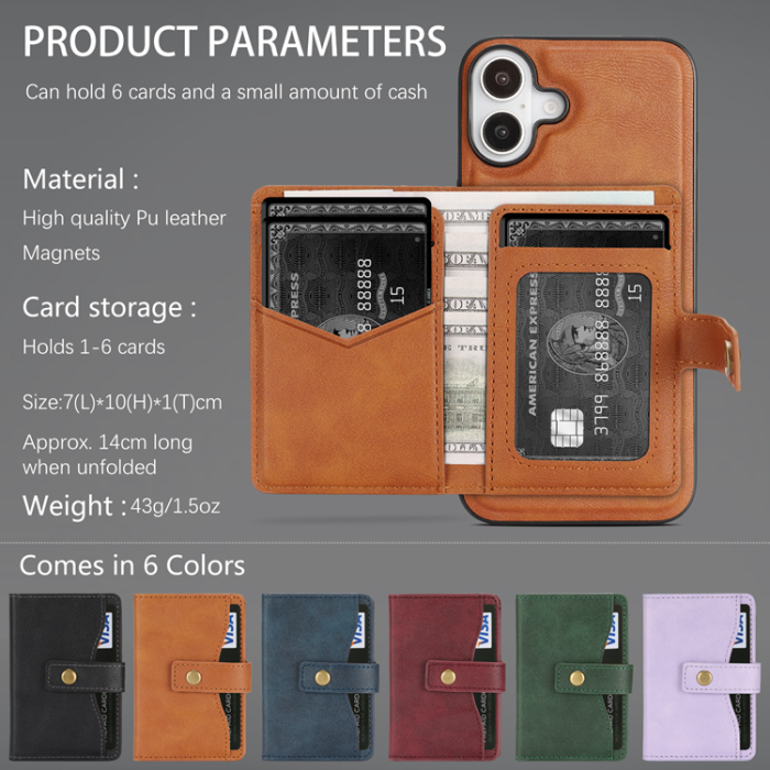 A-One Brand - iPhone 16 Mobilskal MagSafe Detachable Korthållare