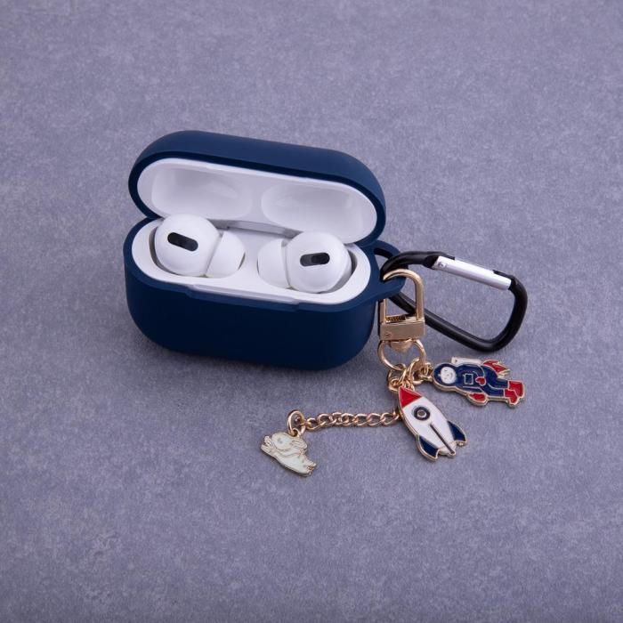 OEM - Skyddsfodral Airpods 3 Mörkblått med Hänge