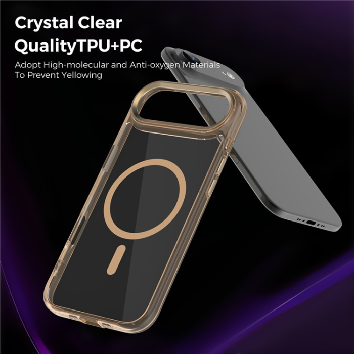 A-One Brand - iPhone Air Mobilskal MagSafe TPU+PC Transparent - Ökenguld
