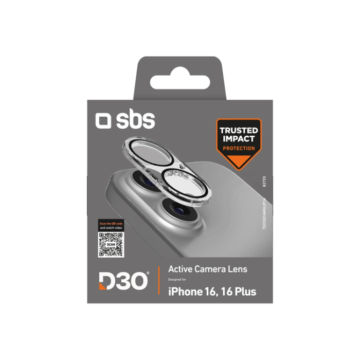 SBS - SBS iPhone 16/16 Plus Kameralinsskydd Härdat Glas Active D3O