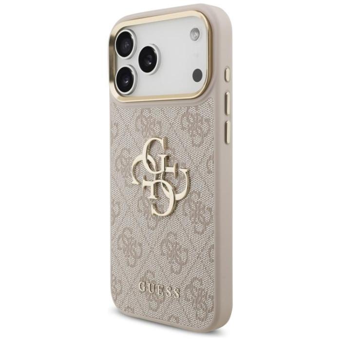 Guess - Guess iPhone 17 Pro Max Mobilskal 4G Big Classic Logo Big Strap Metal - Rosa