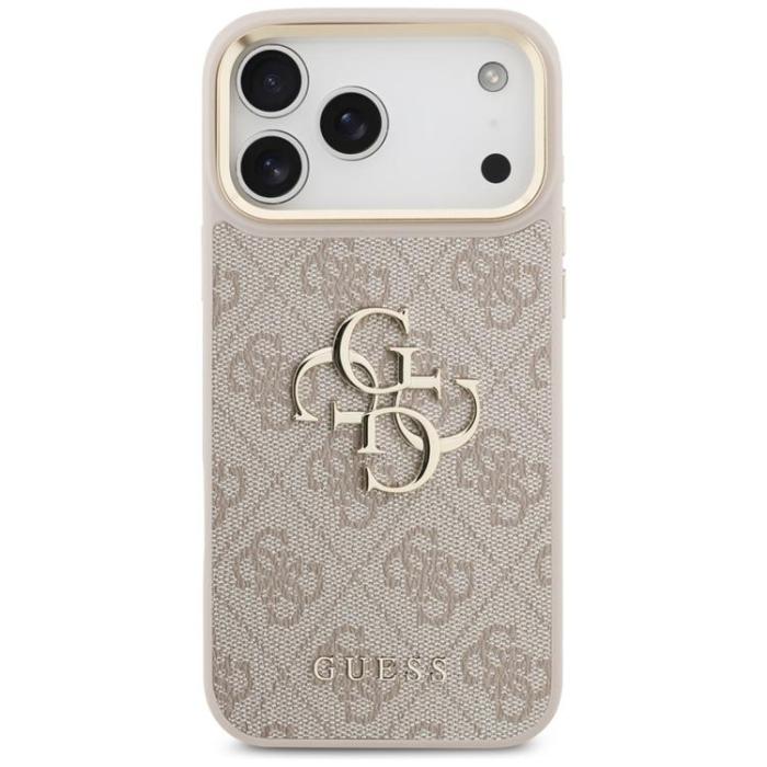 Guess - Guess iPhone 17 Pro Max Mobilskal 4G Big Classic Logo Big Strap Metal - Rosa