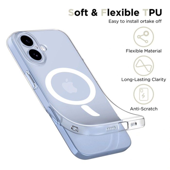 Tech-Protect - Tech-Protect iPhone 17 Mobilskal Magsafe Flexair - Clear