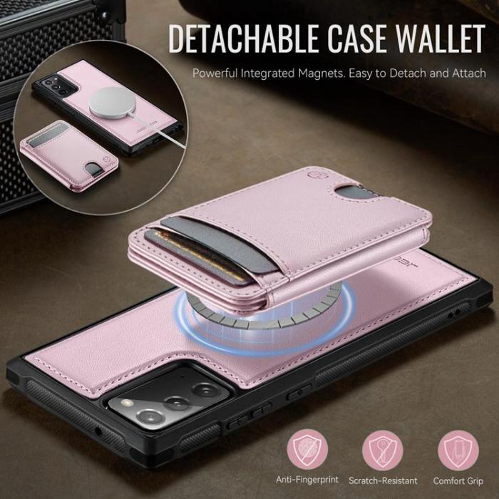 OEM - JEEHOOD Samsung Galaxy Note20 Fodral KonstLäder - Rosa