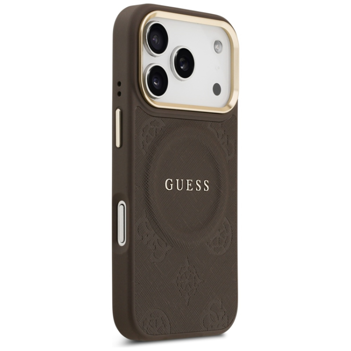 Guess - Guess iPhone 17 Pro Max Mobilskal Magsafe Peony Hot Stamp - Brun