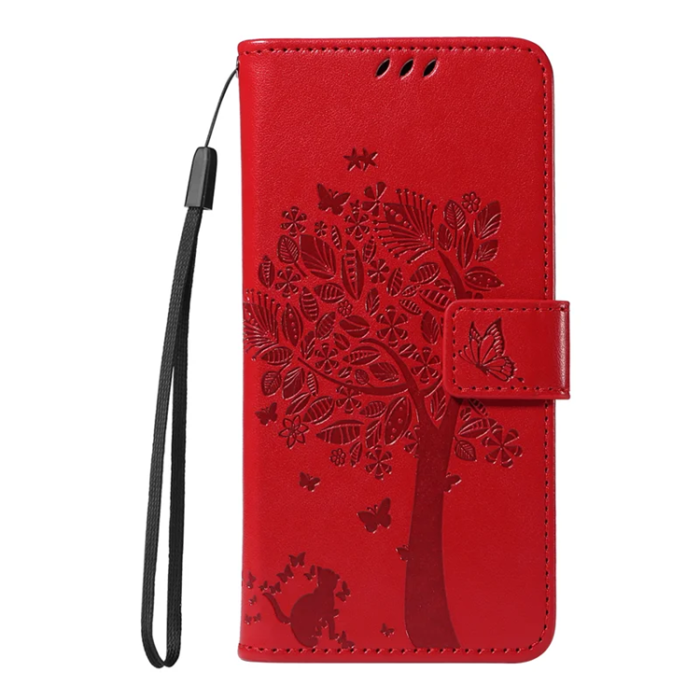 A-One Brand - iPhone 17 Air Plånboksfodral Tree Pattern - Röd