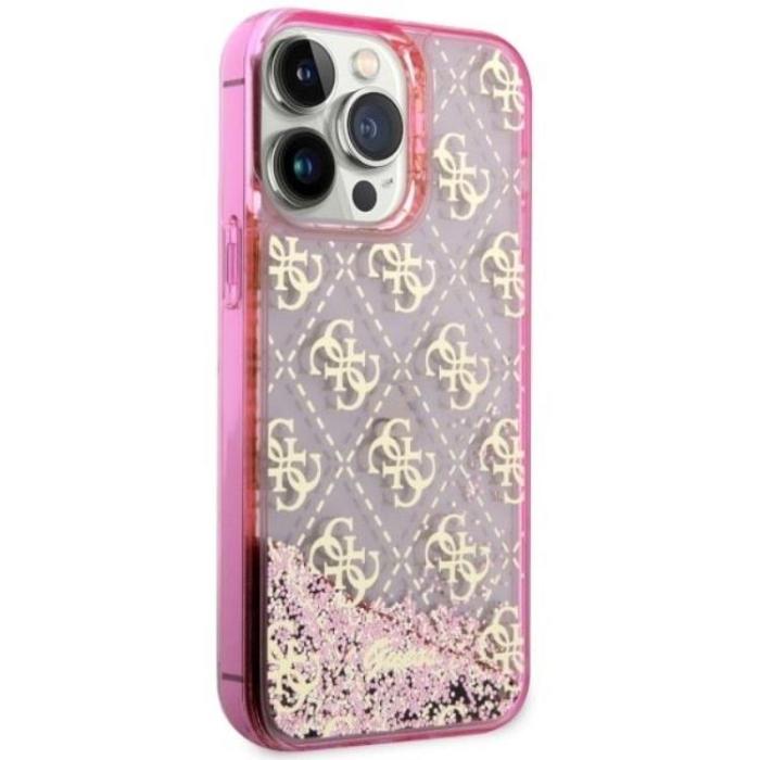 Guess - Guess iPhone 14 Pro Max Mobilskal Liquid Glitter - Rosa