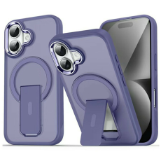 A-One Brand - iPhone 17 Mobilskal MagSafe PC+TPU med Kickstand - Mörklila