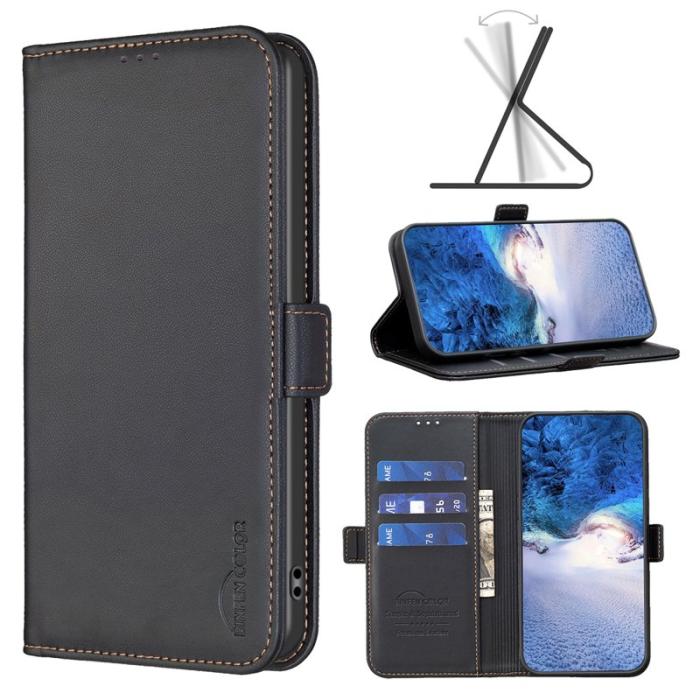 BINFEN COLOR - BINFEN Samsung Galaxy A57 Plånboksfodral Konstläder Flip Folio - Svart