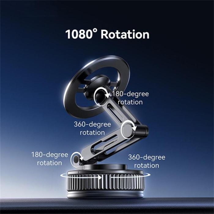 USAMS - USAMS 3-Axlig Vikbar Magnetisk Bilhållare Vakuumsugfäste ZJ087 - Svart