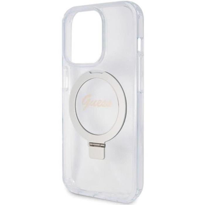 Guess - Guess iPhone 15 Pro Mobilskal Magsafe Ringställ Script Glitter