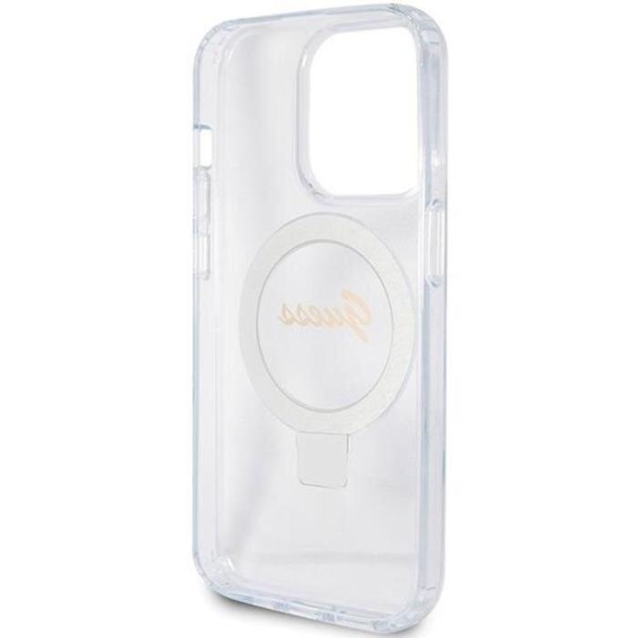 Guess - Guess iPhone 15 Pro Mobilskal Magsafe Ringställ Script Glitter