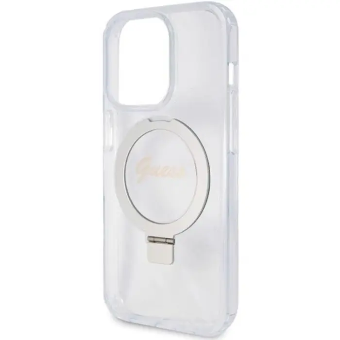 Guess - Guess iPhone 15 Pro Mobilskal Magsafe Ringställ Script Glitter