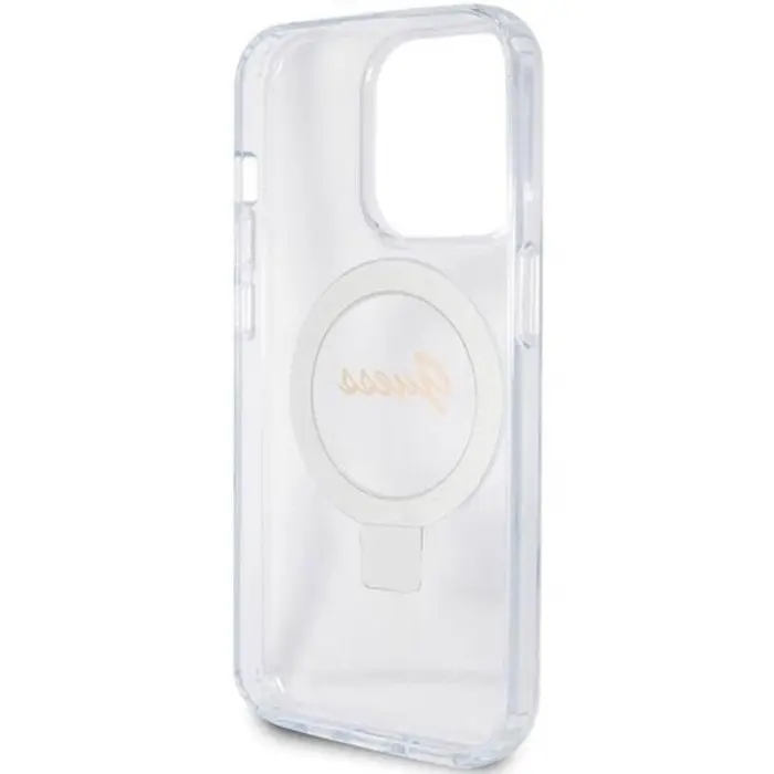 Guess - Guess iPhone 15 Pro Mobilskal Magsafe Ringställ Script Glitter