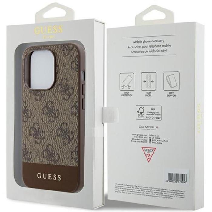 Guess - Guess iPhone 15 Pro Max Mobilskal Stripe Collection - Brun