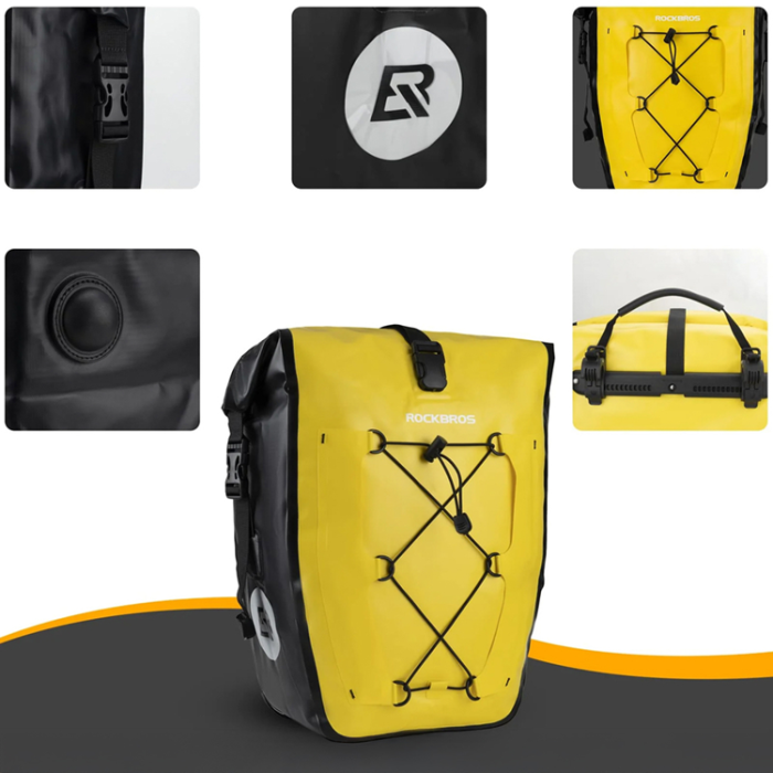 Rockbros - Rockbros Vattentät Cykelväska 25-32L - Gul