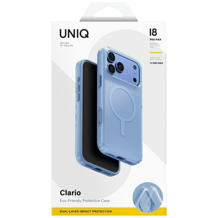 UNIQ - Uniq Mobilskal för iPhone 18 Pro/17 Pro MagSafe Clario - Blå