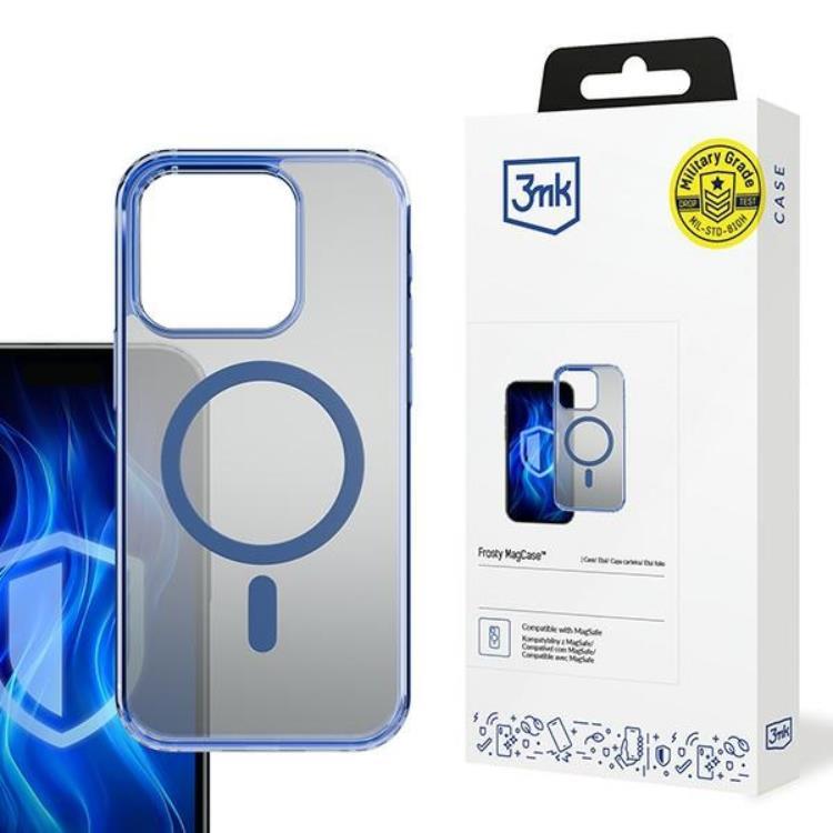 3MK iPhone 16 Pro Max Mobilskal MagSafe Frosty - Blå | 2353 | AlltMobil