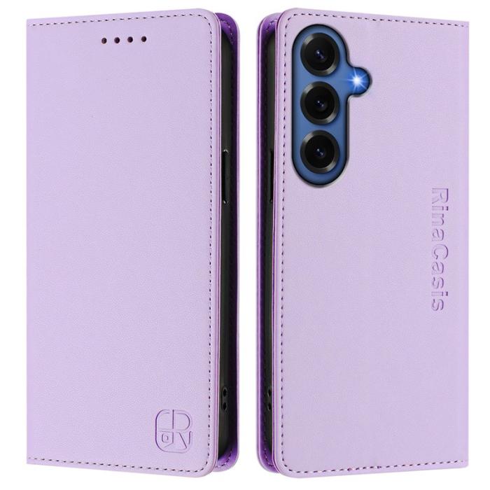 OEM - RINACASIS Samsung Galaxy S26+ Plånboksfodral Konstläder RFID Skydd - Lila