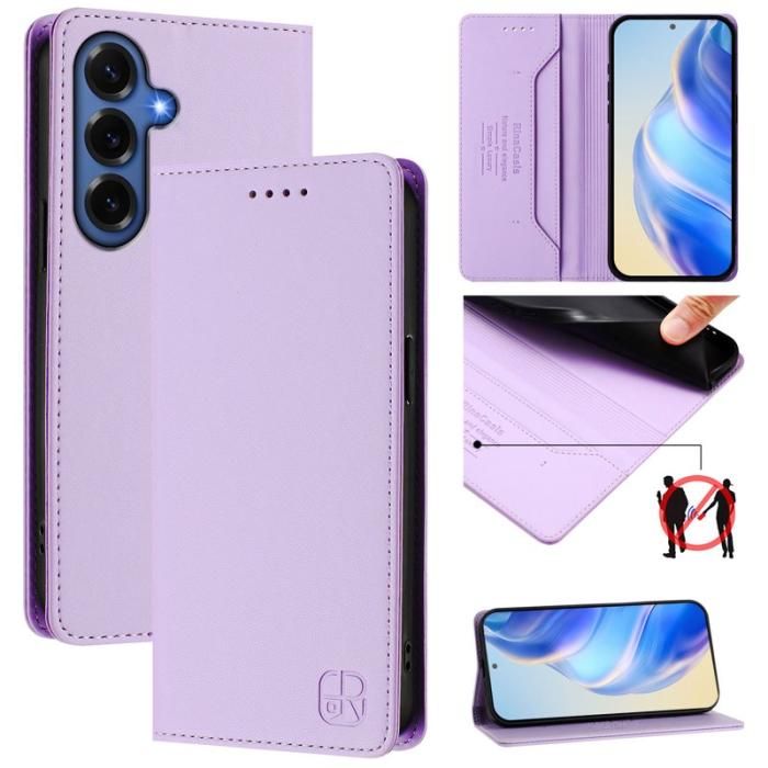 OEM - RINACASIS Samsung Galaxy S26+ Plånboksfodral Konstläder RFID Skydd - Lila