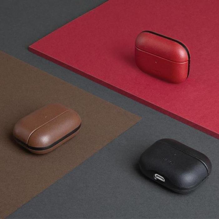 UNIQ - UNIQ Terra Äkta Läder Airpods Pro Fodral - Röd