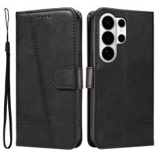 OEM - T-Shape Samsung Galaxy S26 Ultra Pl&aring;nboksfodral Konstl&auml;der St&auml;ll - Svart
