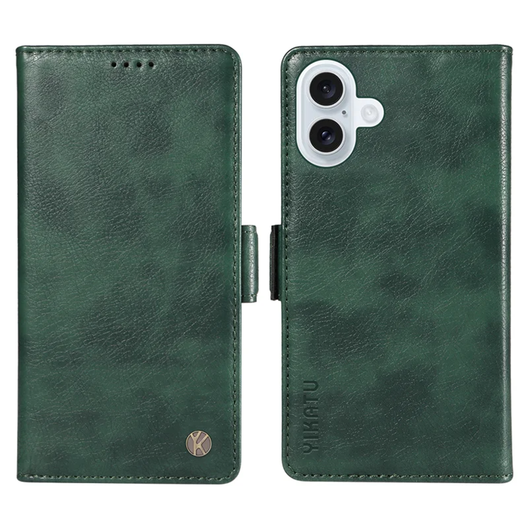 YIKATU iPhone 17 Plånboksfodral Litchi Texture - Grön | 2353 | AlltMobil