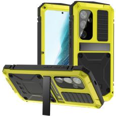 R-JUST - R-JUST Mobilskal till Galaxy S24+ Kickstand Tempererat Glas Gul