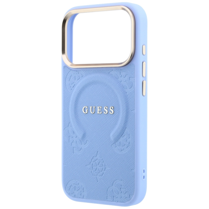 Guess - Guess Mobilskal För iPhone 18 Pro Max Magsafe Saffiano Peony - Ljusblå