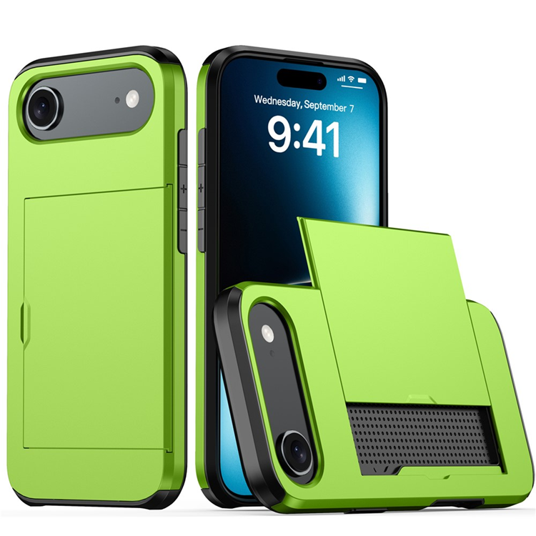 AMORUS iPhone Air Mobilskal Med Glidande Korthållare - Grön | 2353 | AlltMobil