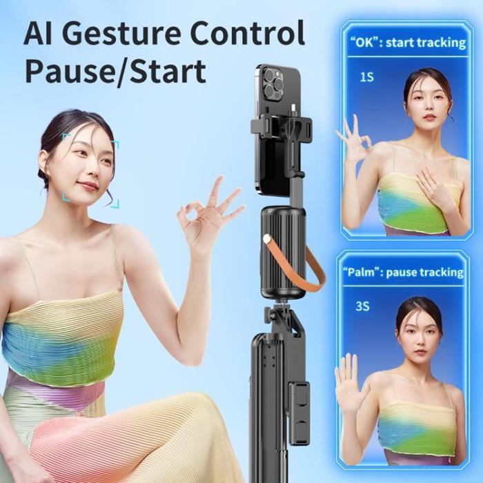 OEM - AI Smart Ansiktsspårning Gimbal Stabilisator med Fjärrkontroll Q04 F2
