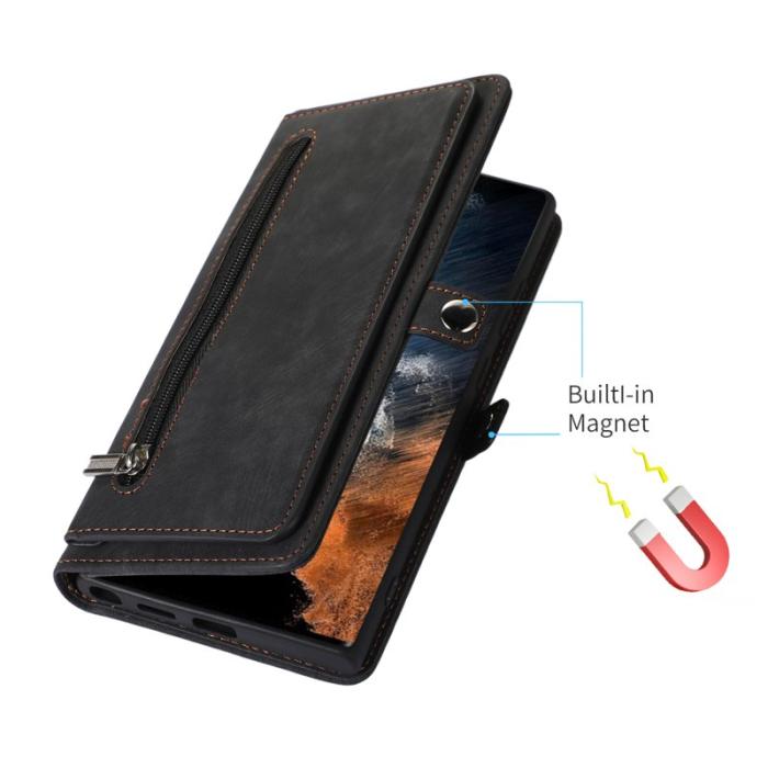 OEM - Mobilfodral för Samsung Galaxy S26 Ultra Konstläder 9 kortfack - Svart