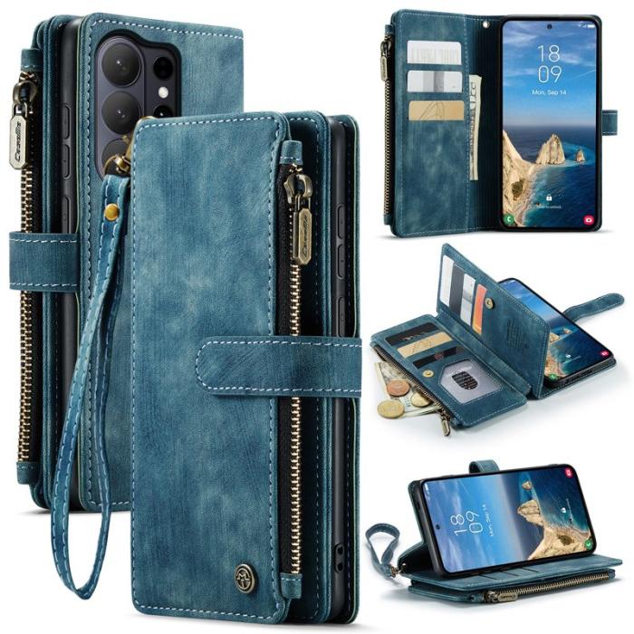 Caseme - CaseMe Mobilfodral för Samsung Galaxy S26 Ultra Konstläder med kortfack - Blå