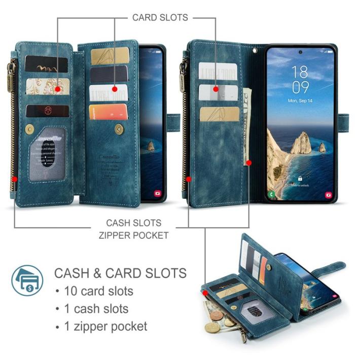 Caseme - CaseMe Mobilfodral för Samsung Galaxy S26 Ultra Konstläder med kortfack - Blå