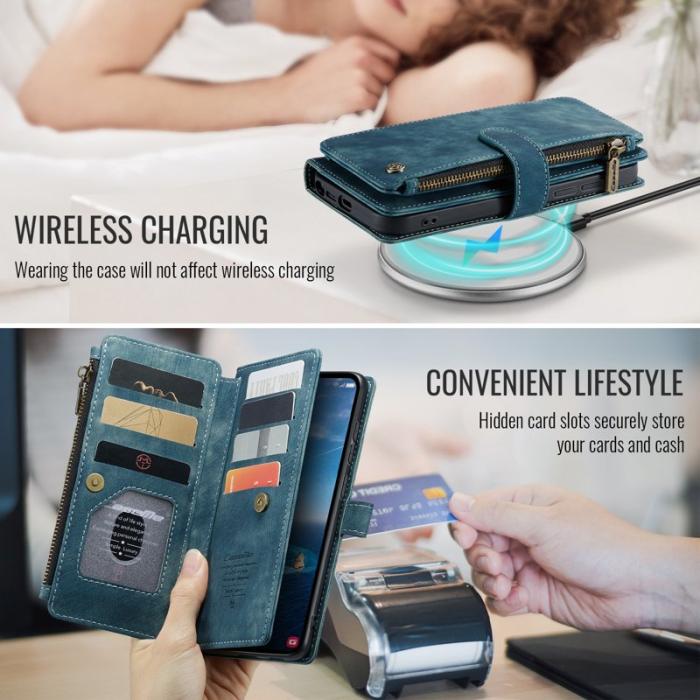Caseme - CaseMe Mobilfodral för Samsung Galaxy S26 Ultra Konstläder med kortfack - Blå