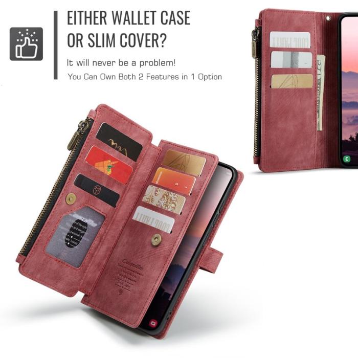 Caseme - CaseMe Mobilfodral för Samsung Galaxy S26 Ultra Konstläder med kortfack - Röd