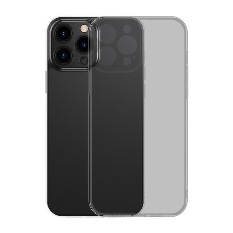 Baseus iPhone 13 Pro Skal Frosted Glass Med Gelram - Svart | 2353 | AlltMobil